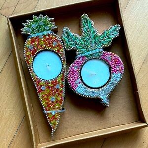 NWT- Mackenzie Childs Veggie Tealight Holders